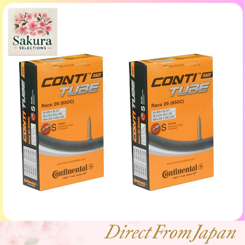 2-Pack Continental Race26 (650C) French Valve Tubes 650x20-25C (20-559/25-571) Valve Length 42mm (Va
