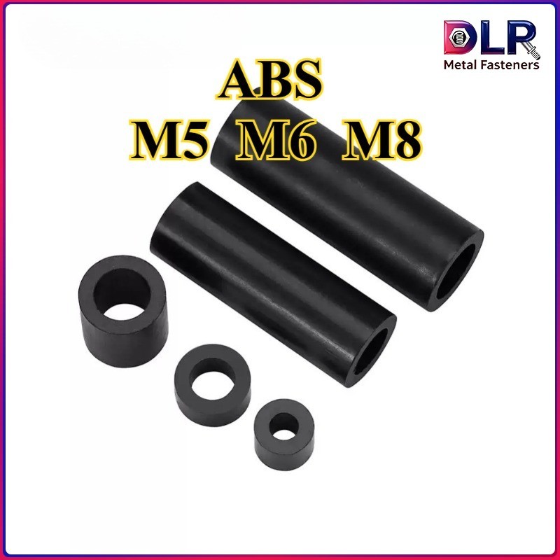 คอลัมน์พลาสติกระบุกลวง ABS/ไนลอน กันไฟฟ้า นํ้าหนักเบา กั้นระยะคงที่ ขนาด M5-M8 [DLR-FC]