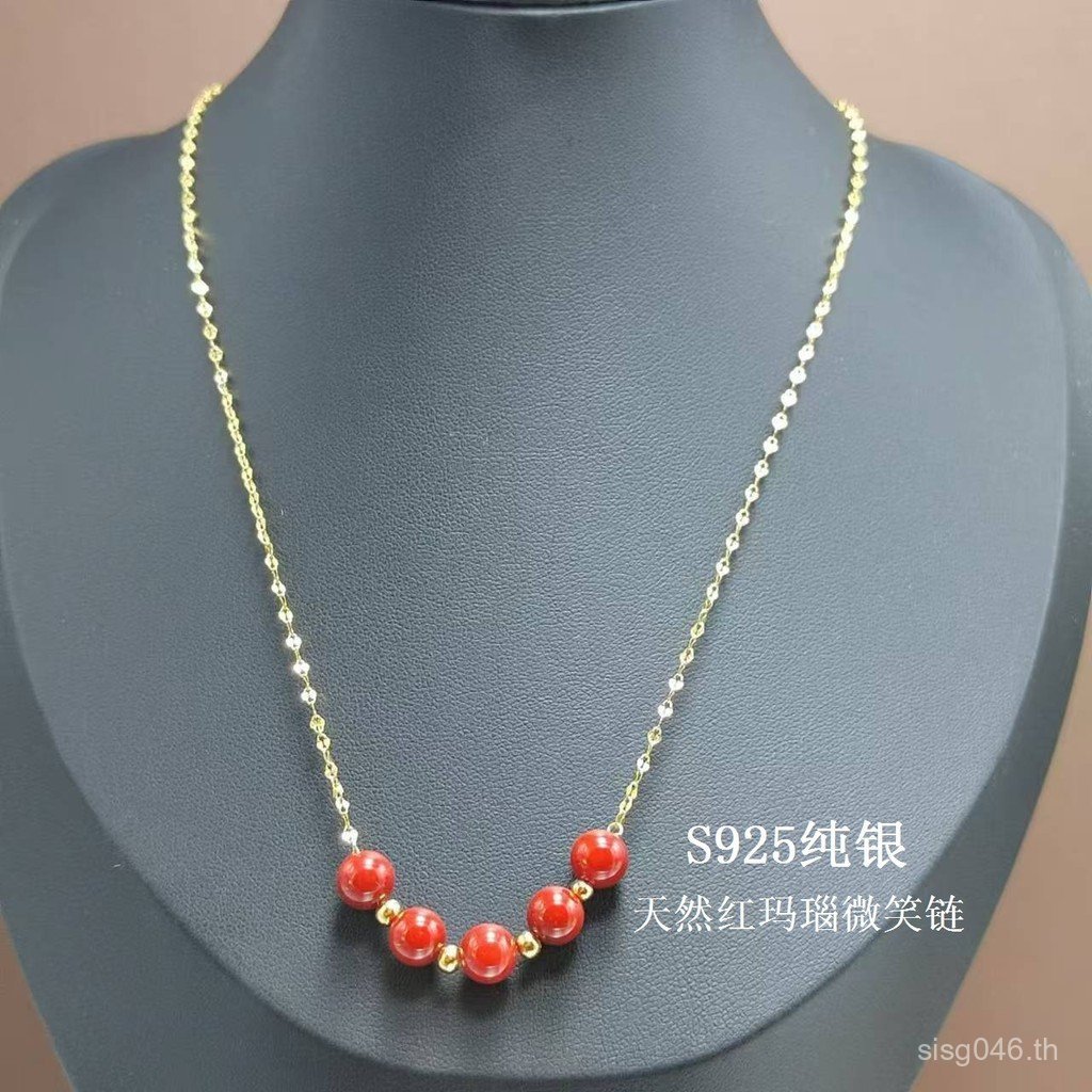 สร้อยคออัญญตาเงินสเตอร์ลิง 925 และอะเกต เหมาะสำหรับฤดูหนาว สไตล์คลาสซี่ OZTI