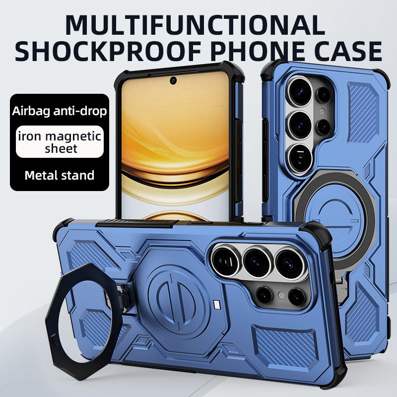 SAMSUNG เกราะแหวนโลหะกันกระแทกขาตั้งแม่เหล็กสําหรับSamsung S26 Ultra Plus S25 FE S25 Ultra Plus Edge