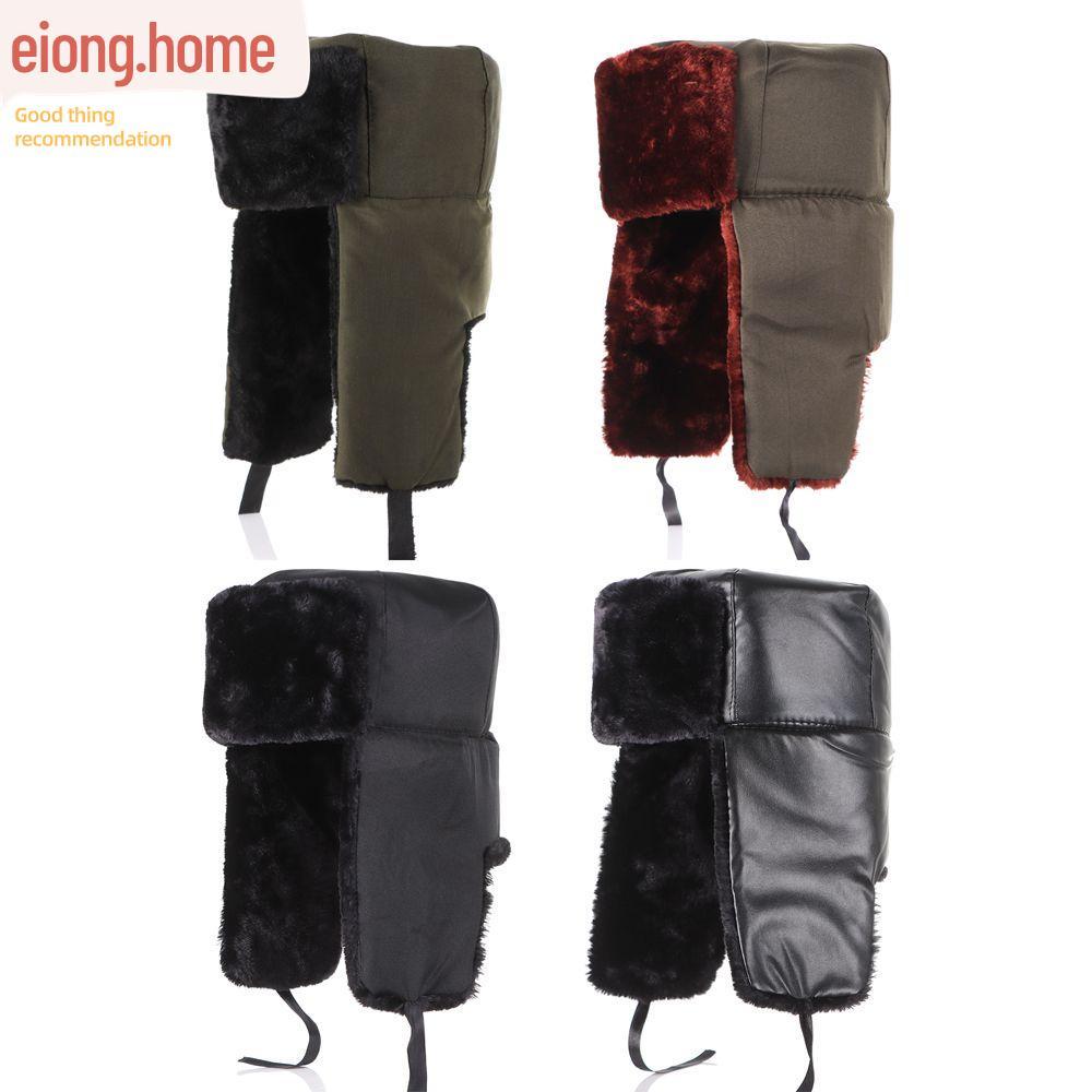 EIONG รัสเซีย Ushanka Men Bonnet Earflap Snow Caps