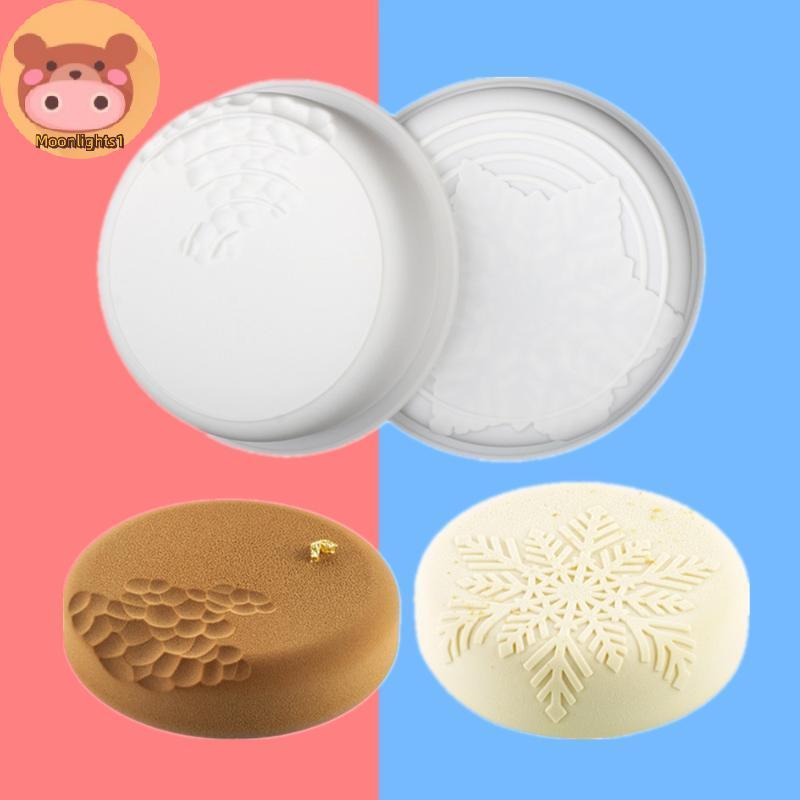 Moonlights1 คริสต์มาสเกล็ดหิมะการออกแบบเนื้อมูสทรงกระบอกซิลิโคนเค้กแม่พิมพ์ขนม Bakeware ครัวเบเกอรี่