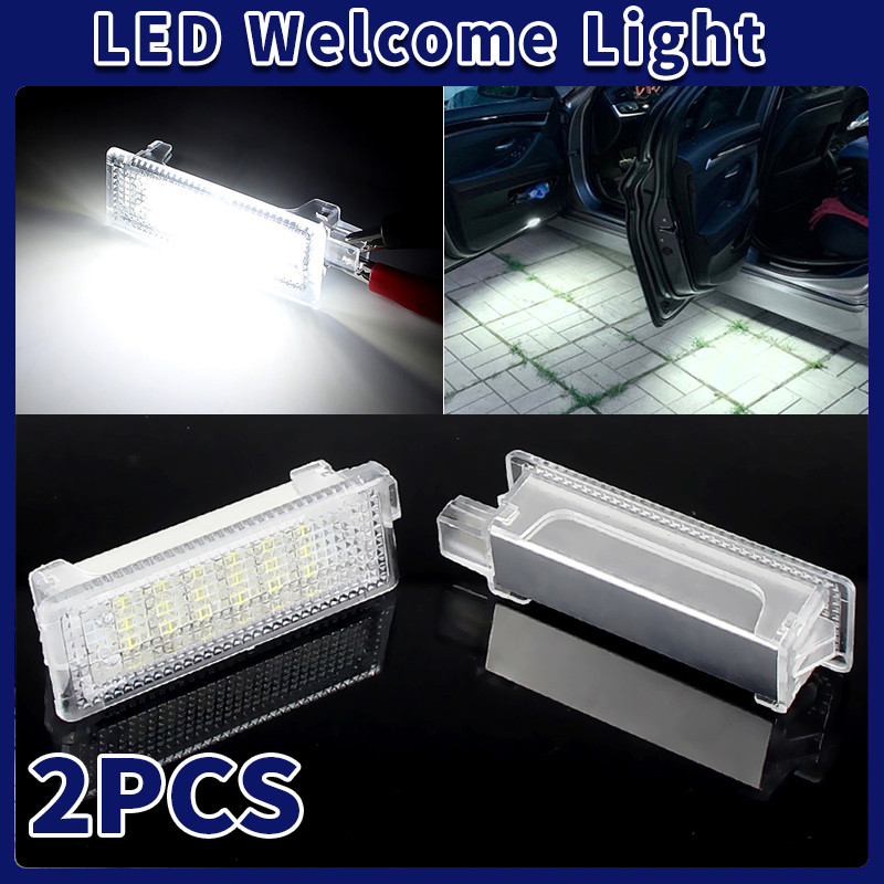 2PCS รถ LED ประตูเท้าโคมไฟสําหรับ BMW 1 3 5 6 7Series E60 E70 E90 E65 E85 M3 MINI Z4 R50 ไฟอ่านหนังส