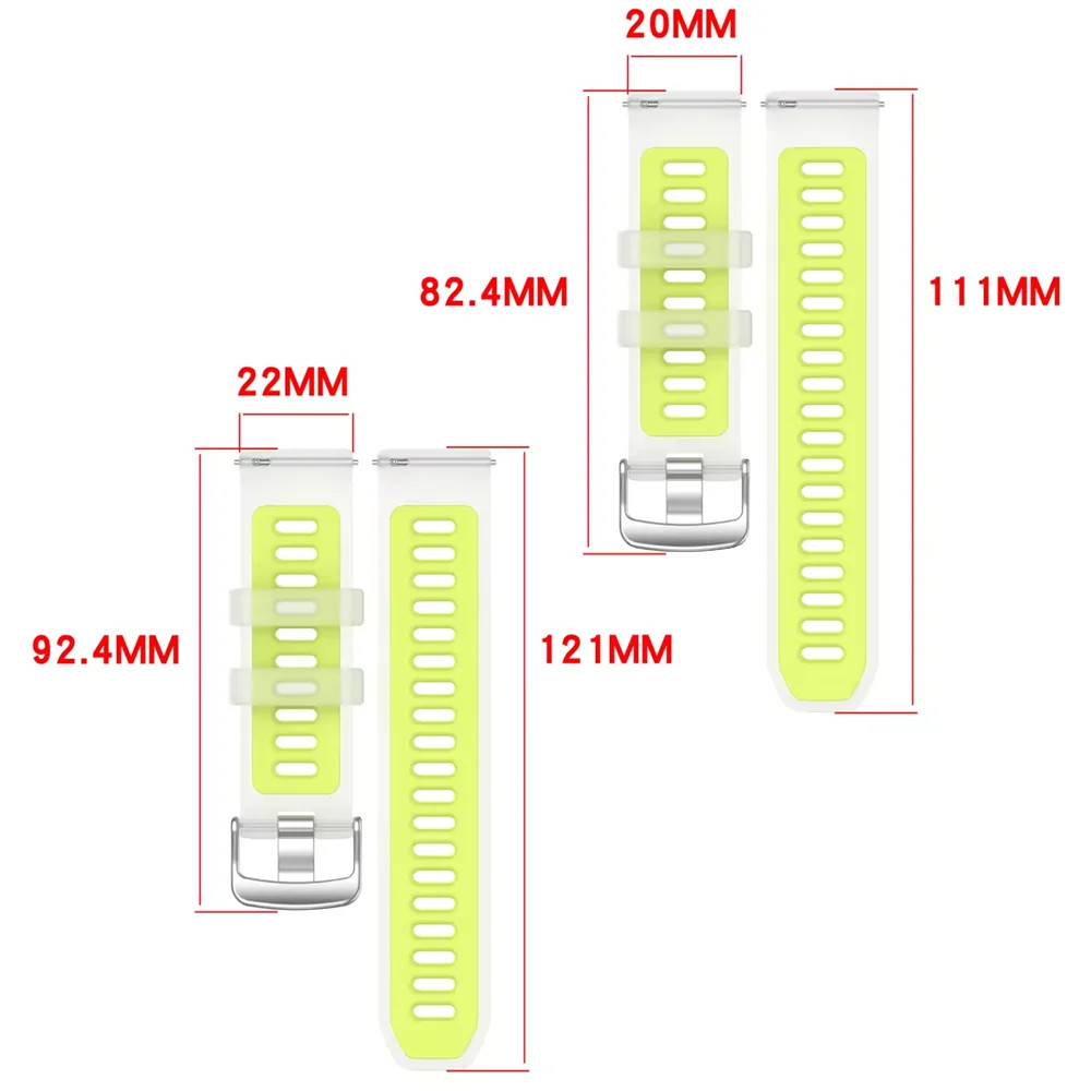 สายรัดซิลิโคนสองสีโปร่งใส 22 มม. 20 มม. สำหรับ Garmin Forerunner 570 265 255 165 55 / Vivoactive 6 5 4 / Venu Sport Band รูปที่ 4