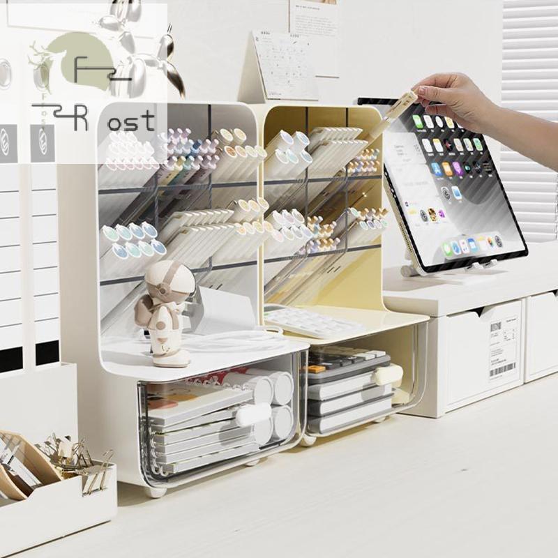 Hth Desktop Organizer อุปกรณ์สํานักงานนักเรียนเบ็ดเตล็ดหนังสือโต๊ะกล่องดินสอกล่องเก็บแนวนอนหอพัก Arr