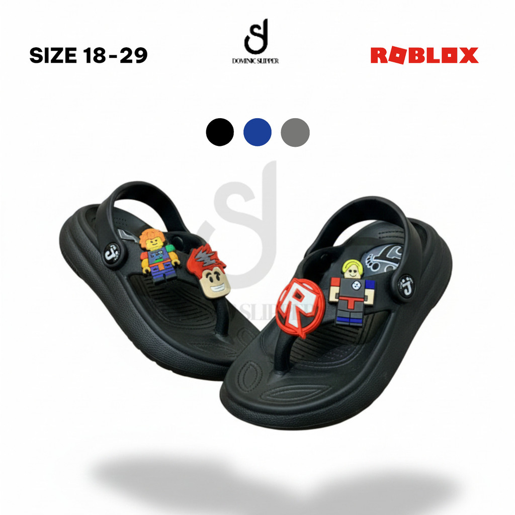 DOMINIC Roblox Character รองเท้าแตะเด็กสําหรับเด็กชายและเด็กหญิงพร้อมเสียงสารภาพ วัสดุ EVA อินเทรนด์
