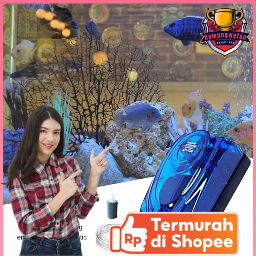 TEQIANG Aquarium ปั๊มออกซิเจน Aerator ปั๊มออกซิเจน 60L ถังปลา 3.5W - AQ-708A