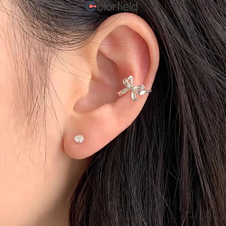 Colorfield 1 คู่ ต่างหูแบบหนีบ ริบบิ้นโบว์ ไม่เจาะ ฝรั่งเศส ระดับไฮเอนด์ เครื่องประดับแฟชั่น สำหรับผู้หญิง-COD💖