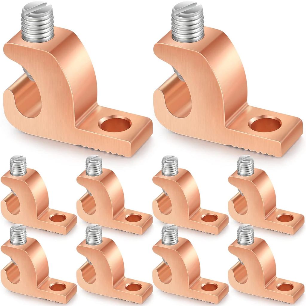Landhoow 10 Pack Lay in Connector Pool Bonding Lug Copper Conductor Lay in Connector Copper Lay in L