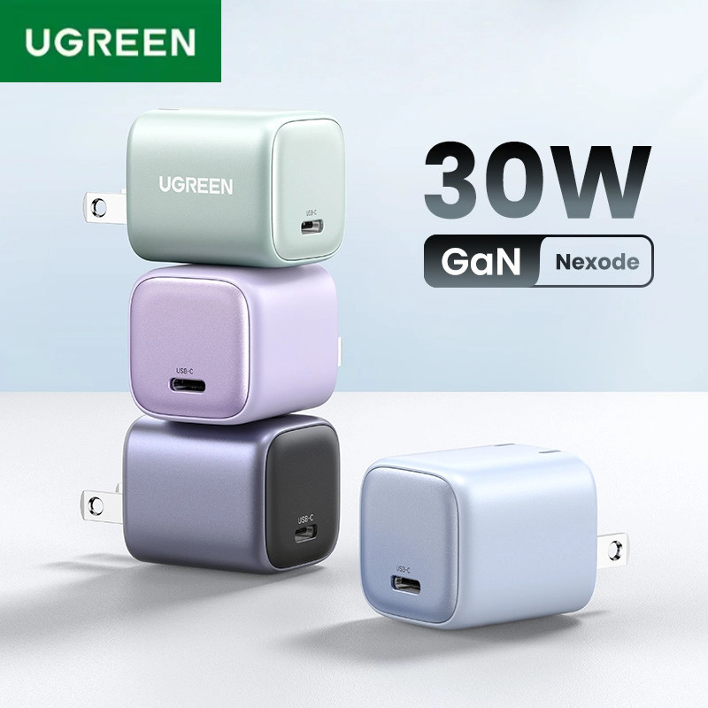 UGREEN GaN Fast Charger Type C พอร์ต 30W PD3.0 ปลั๊กชาร์จสําหรับ IPhone Xiaomi Huawei โทรศัพท์มือถือ
