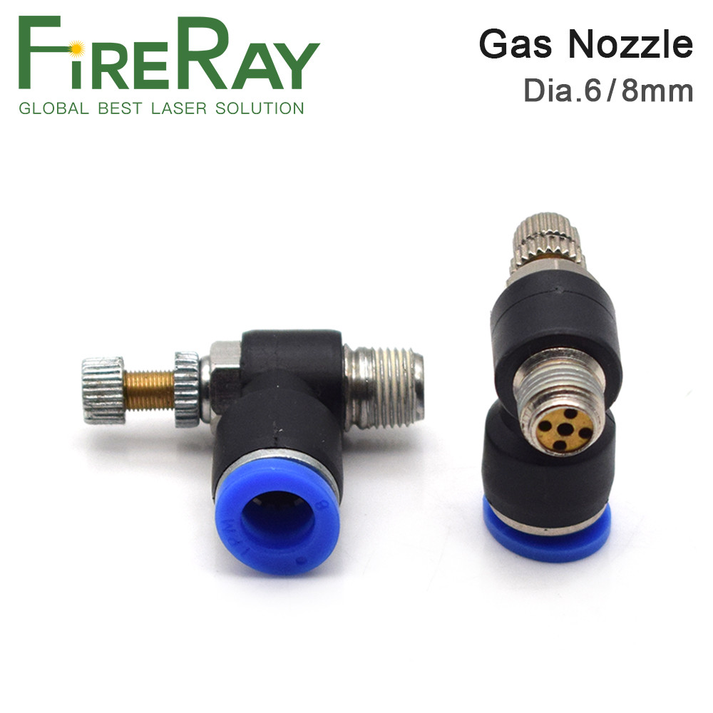 FireRay Laser Machine Gas Nozzle Air Regulating Diameter 6mm 8mm Lots for Co2 Laser Head and Air Noz