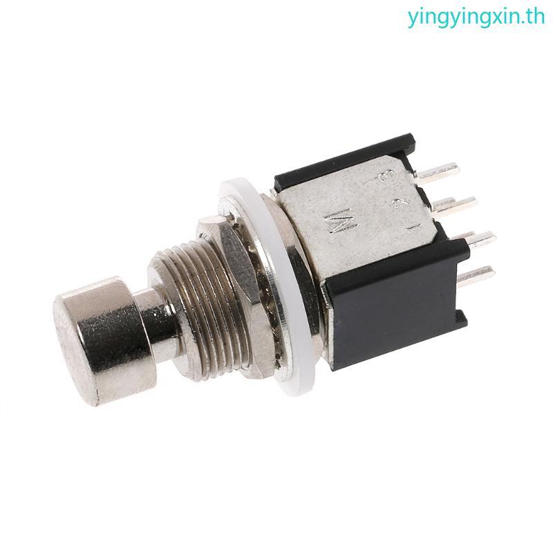 YIN DPDT Momentary On Foot Switch เอฟเฟกต์กีตาร์เหยียบกล่องโลหะ Stomp