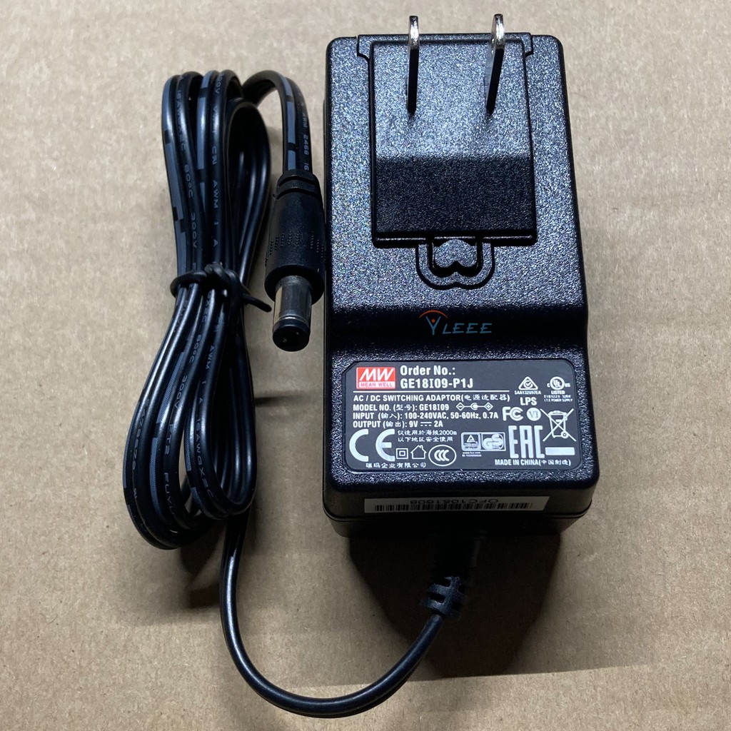ยี่ห้อใหม่ไต้หวัน MEAN WE18I09-P1J Switching Power Supply 18W 9V2A ธุรกิจอะแดปเตอร์ GE18I-P1J