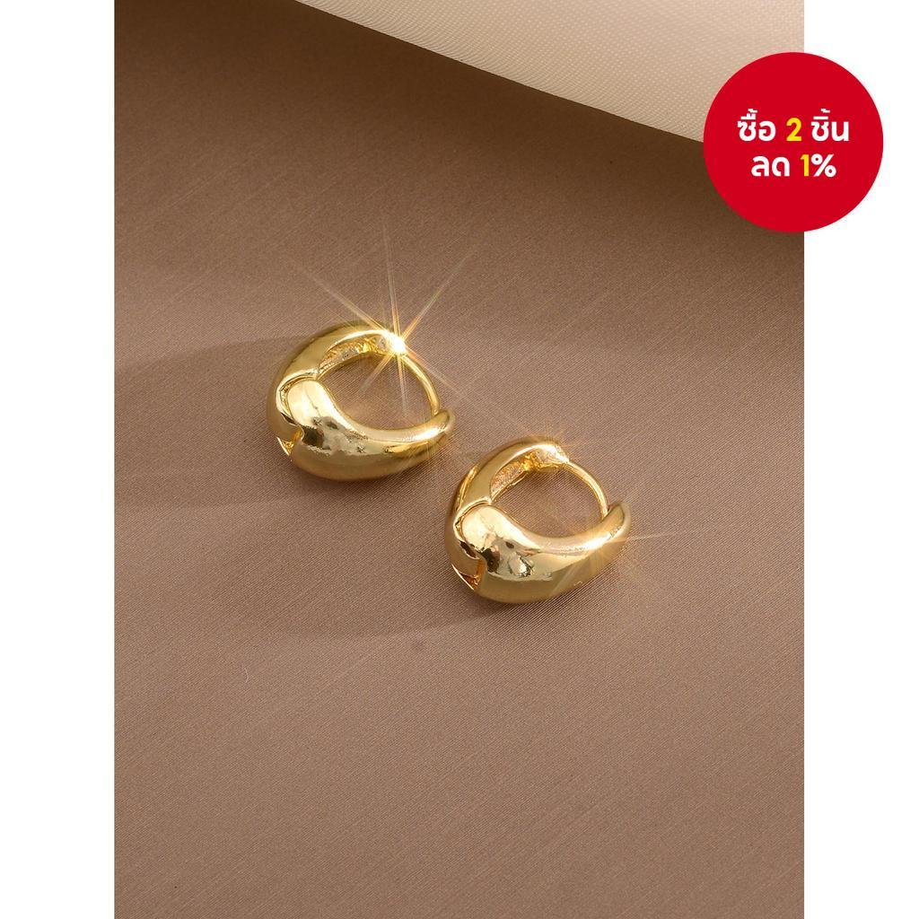 ต่างหูวงกลมโลหะโบราณสำหรับผู้หญิง เครื่องประดับหรูหราสไตล์มินิมอล ของขวัญ
