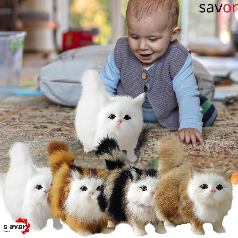 โหม จําลองขนยาวแขวนแมว,ตา3ง สัตว์เหมือนจริงแมวยัดตุ๊กตา,เครื่องประดับท่านั่งเหมือนจริงนุ่มเหมือนจริงแมวของเล่นตุ๊กตาภาพอุปกรณ์ประกอบฉาก