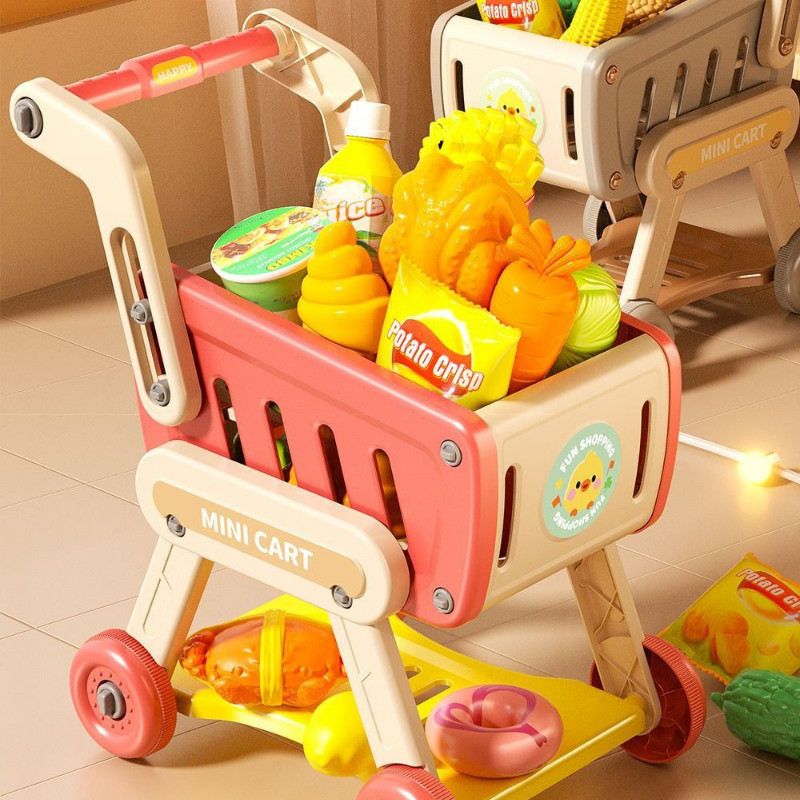 BHQ รถเข็นช้อปปิ้งเด็ก ของเล่นรถเข็นช้อปปิ้ง บทบาทสมมุติ ของเล่นเด็ก Shopping cart toys - รูปที่ 3