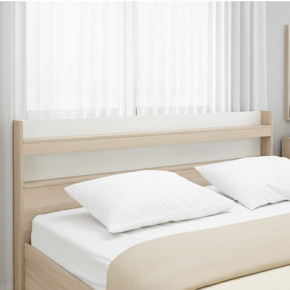 Furinbox ชุดห้องนอน รุ่นแชมป์ ขนาด 5 ฟุต  - สีไลท์ วู้ด/ขาว - รูปที่ 2