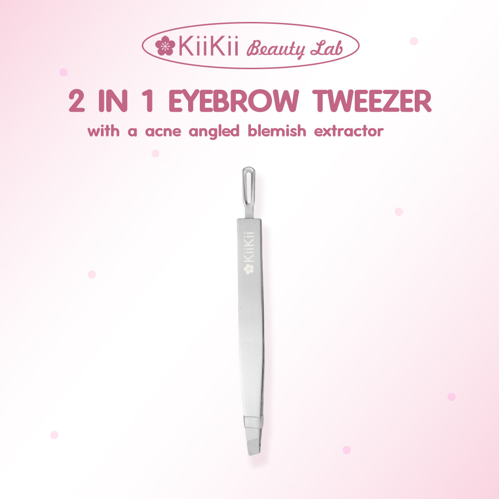 KiiKii Cosmetic แหนบถอนคิ้ว แหนบ แหนบถอนเส้นขน แหนบสแตนเลส 2in1 แหนบถอนเส้นขน แหนบถอนขน