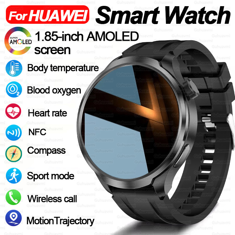 2026 ใหม่ GPS ฟิตเนสกลางแจ้ง NFC Original สมาร์ทวอท์ชผู้ชาย 1.85 นิ้วหน้าจอ AMOLED บลูทูธ IP67 กันน้ํา Man Smartwatch
