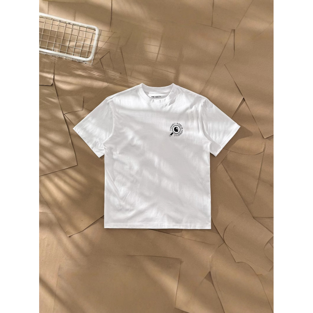 4QFR Car Detective Dog Style Short Sleeve260g 100% Cotton Double Yarn T Street Style Versatile Loose