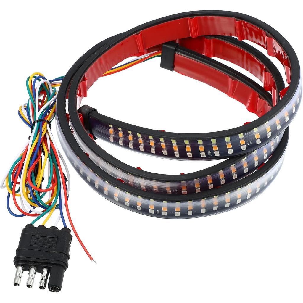 X AUTOHAUX 47 นิ้ว Tailgate Light Bar 324 ไฟ LED Strip ย้อนกลับเบรคไฟเลี้ยว Strobe ไฟสําหรับ Chevy S