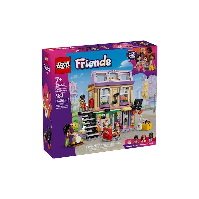 คลังสินค้าพร้อมคําแนะนําผลิตภัณฑ์ใหม่ LEGO LEGO Friends Series 42753 Music Store และ Apartment Boys 