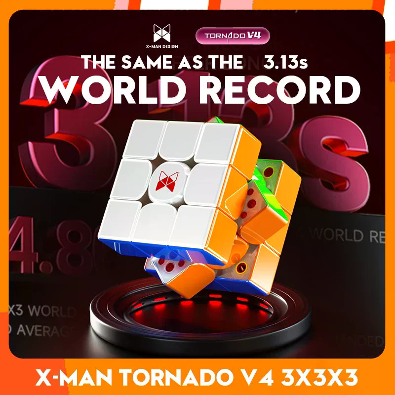 QiYi X-Man Tornado Cube V4M V3M Pioneer UV Maglev 3x3x3 Magnetic Magic Speed Cube สติกเกอร์ Fidget ข