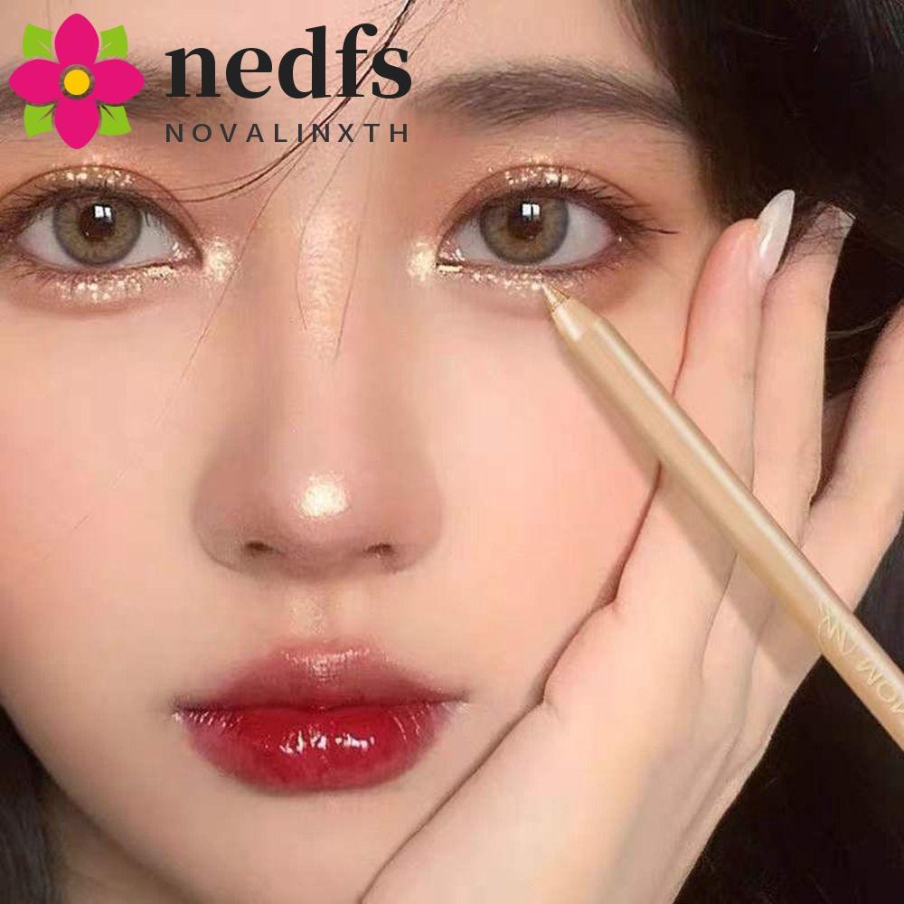 NEDFS White Highlighter Pencil, Glitter Highlight Eye Shadow Pencil Glitter Solid Eyeliner Pen Shiny