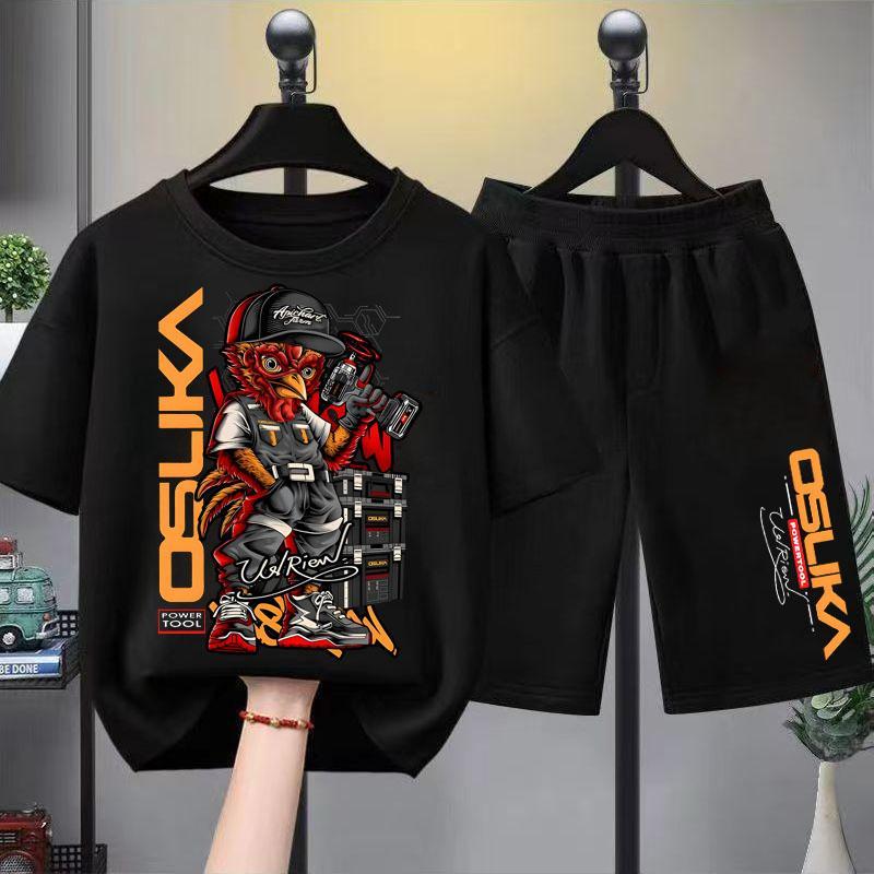 【จัดส่งไทย】2ชิ้น ชุดเสื้อเชิ้ตแขนสั้นและกางเกงขาสั้นฟาร์มสไตล์ไทย สำหรับเด็ก COD เสื้อผ้าเด็ก ดีไซน์ทันสมัย เสื้อผ้าเด็