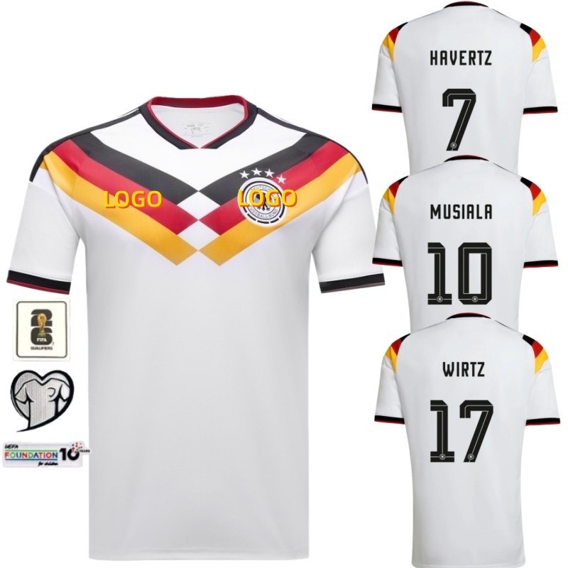 เสื้อยืดฟุตบอลแขนสั้นสำหรับผู้ชาย หมายเลข 17 Wirtz