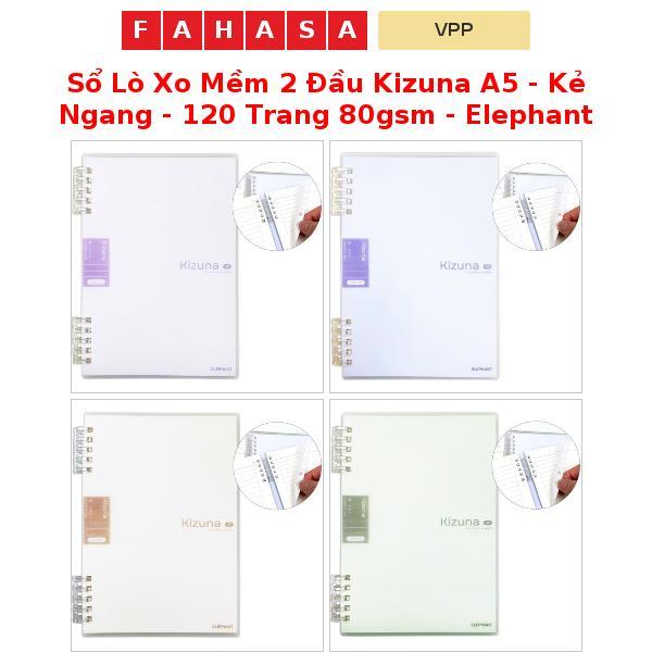 XO Kizuna A5 สมุดโน๊ตสปริงนุ่มสองหัว - เส้นแนวนอน - 120 หน้า 80gsm - ช้าง