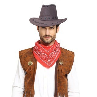 หมวก COWBOY สําหรับเด็กและผู้ใหญ่พร้อม BONUS BANDANA SLAYER SCARF COWBOY HATS สง่างามคุณภาพสูง