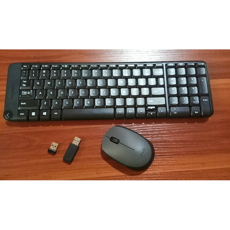 คีย์บอร์ดไร้สาย Logitech K220 ดั้งเดิม+เมาส์ไร้สาย Logitech M170+ตัวรับสัญญาณ Logitech