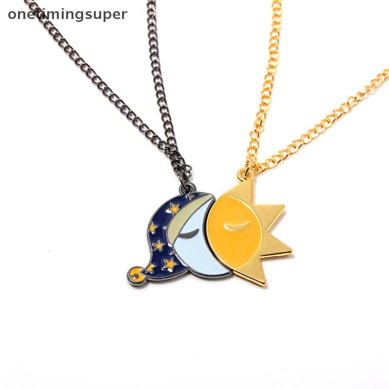 สร้อยคอจี้โลหะเคลือบแบบการ์ตูน Sun และ Moon สำหรับOTP