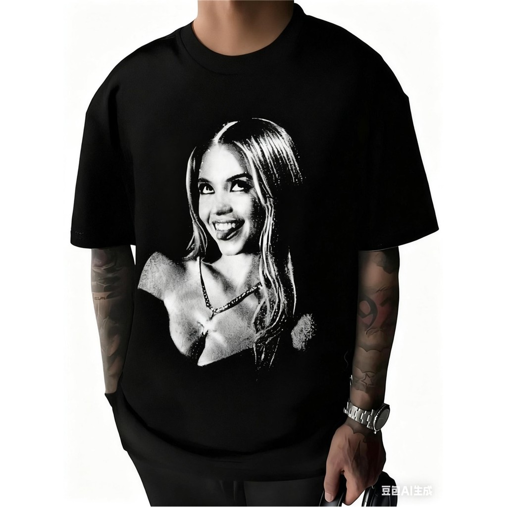 เสื้อยืดแขนสั้นคอกลมผู้ชาย Sydney Sweeney W01 หนัก 180 กรัม ใส่สบาย