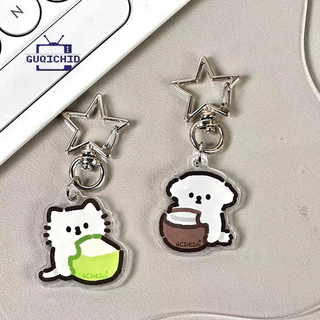 พวงกุญแจ โซ่พวงกุญแจ น่ารักKey Chain keyringสาย ลูกแมว ลูกสุนัข อะคริลิค จี้โทรศัพท์ การ์ตูน คู่ โซ่โทรศัพท์