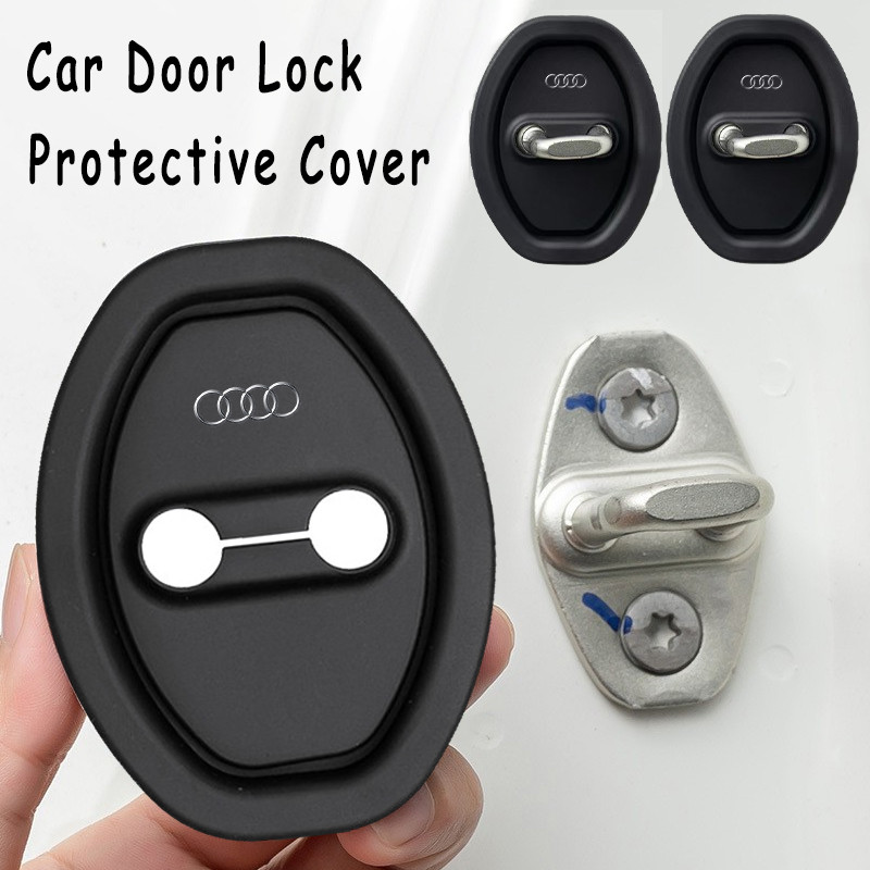 Audi รถประตูล็อคแผ่นป้องกันหนาบัฟเฟอร์ประตู Pad การชนป้องกันสําหรับ Audi A3 8l 8Y A1 Q5 TT mk2 A5 A4