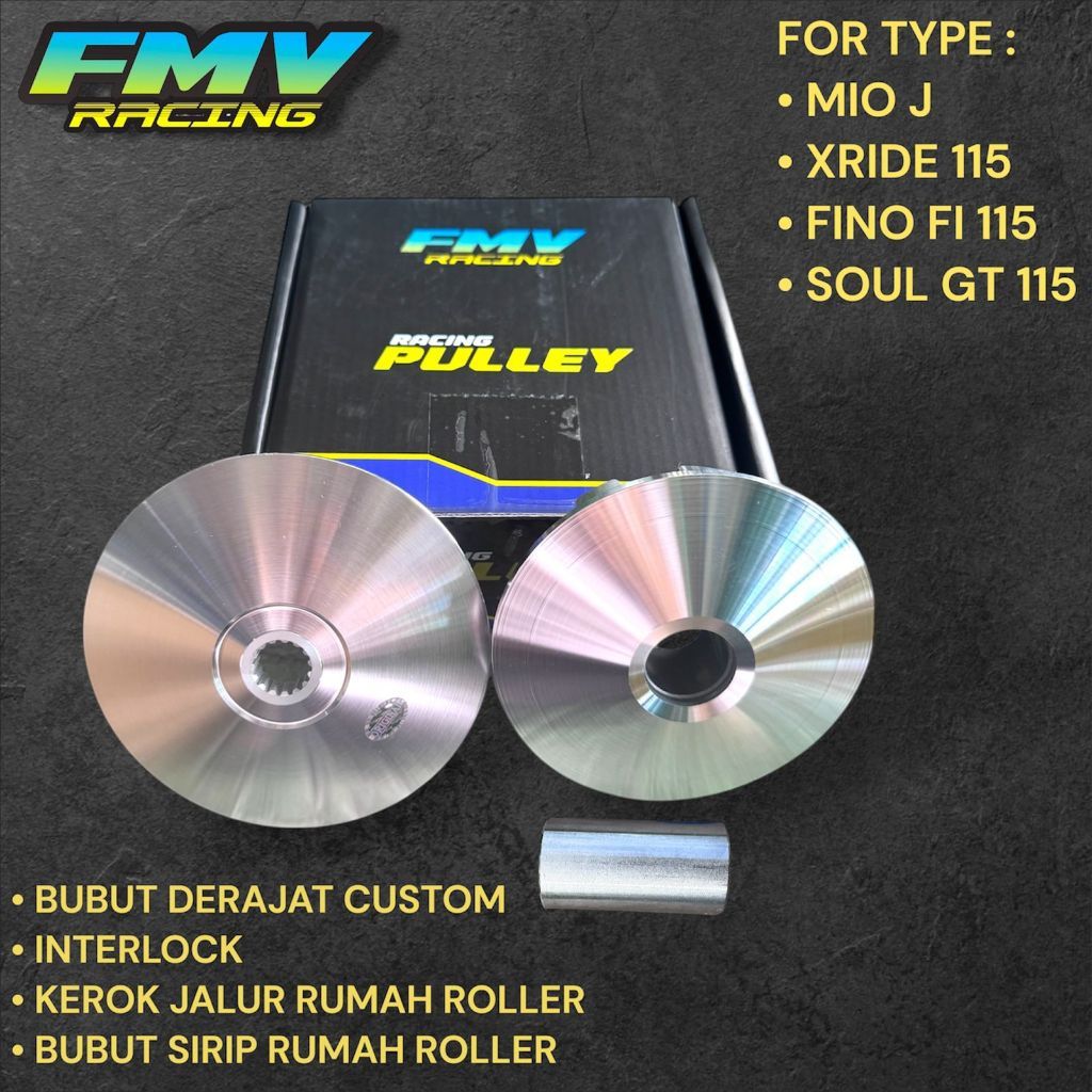 PULLEY PULLY CUSTOM FMV RACING 13.5 และ 13.8 DEGRES 54P MIO J MIO GT SOUL GT 115 FINO FI 115 XRIDE 1