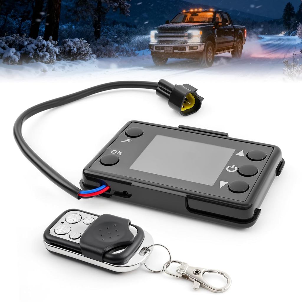 Universal 12V/24V Diesel Heater Switch, LCD Monitor Thermostat Heating Device Controller for 2kw/5kw