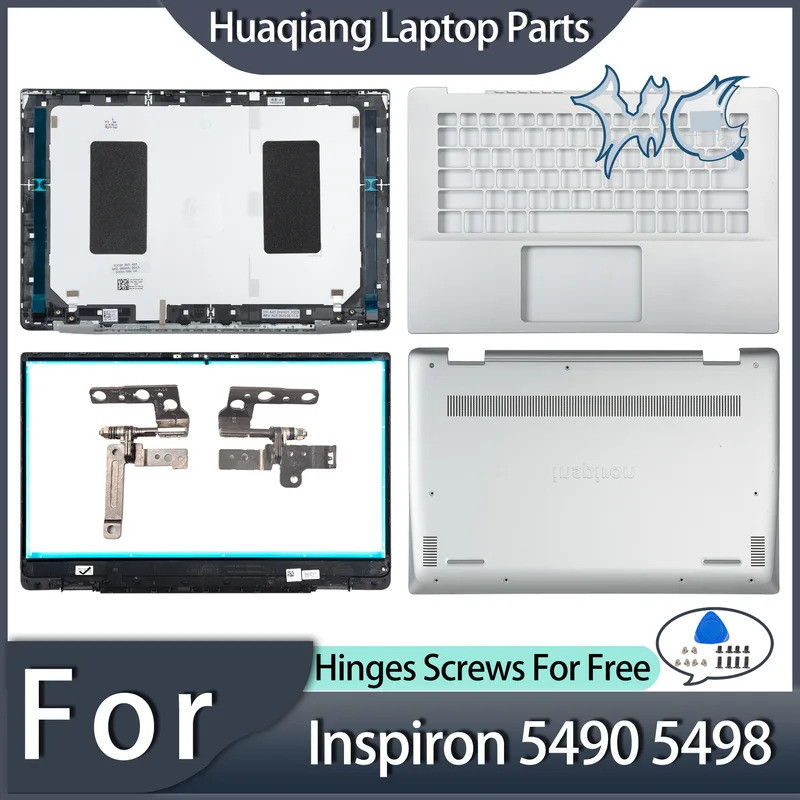 กรณีใหม่สําหรับ Inspiron 14 5490 5498 แล็ปท็อปปกหลัง LCD ด้านหน้าบานพับ Palmrest Top Lower ด้านล่างก