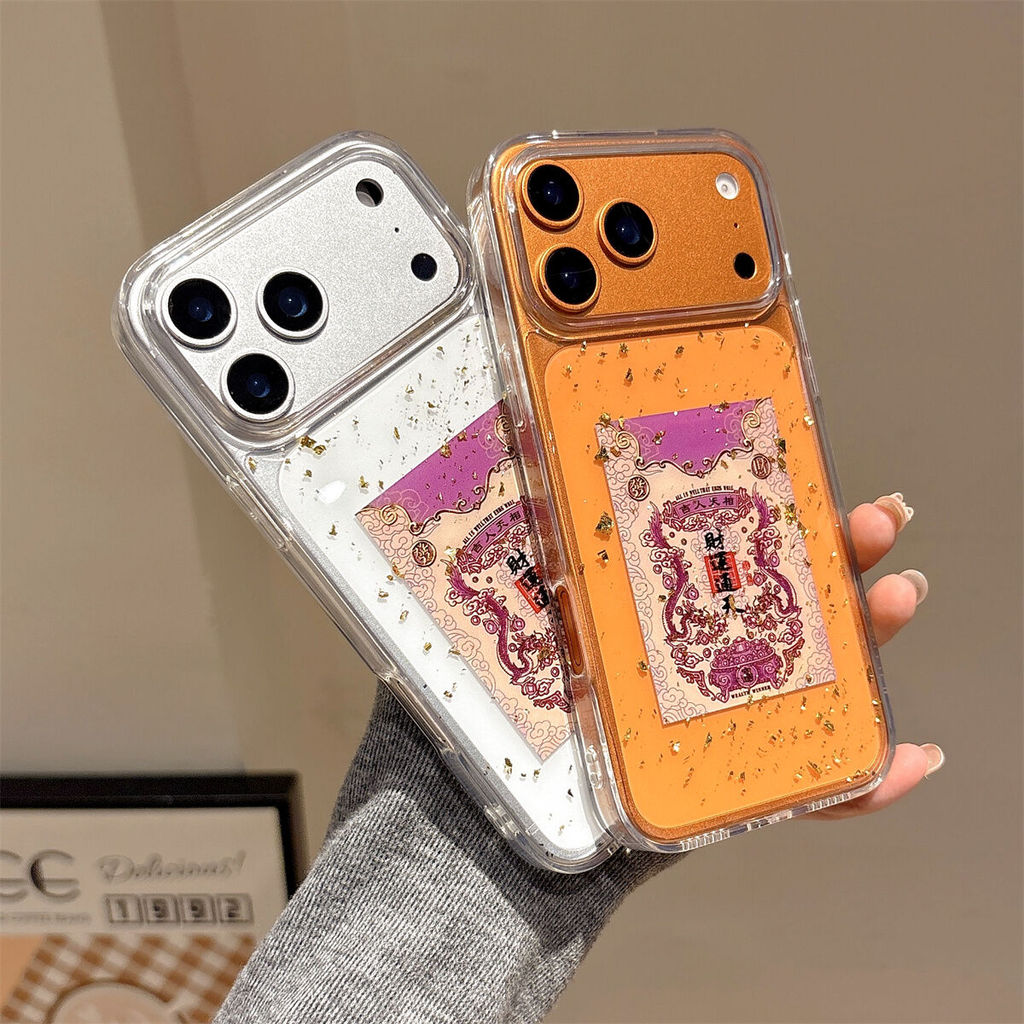 เรซิ่นสไตล์โปร่งใสเคสโทรศัพท์สําหรับ iPhone 17/16/15/14/13/12 Pro Max New Year Blessings iP 16 Pro M