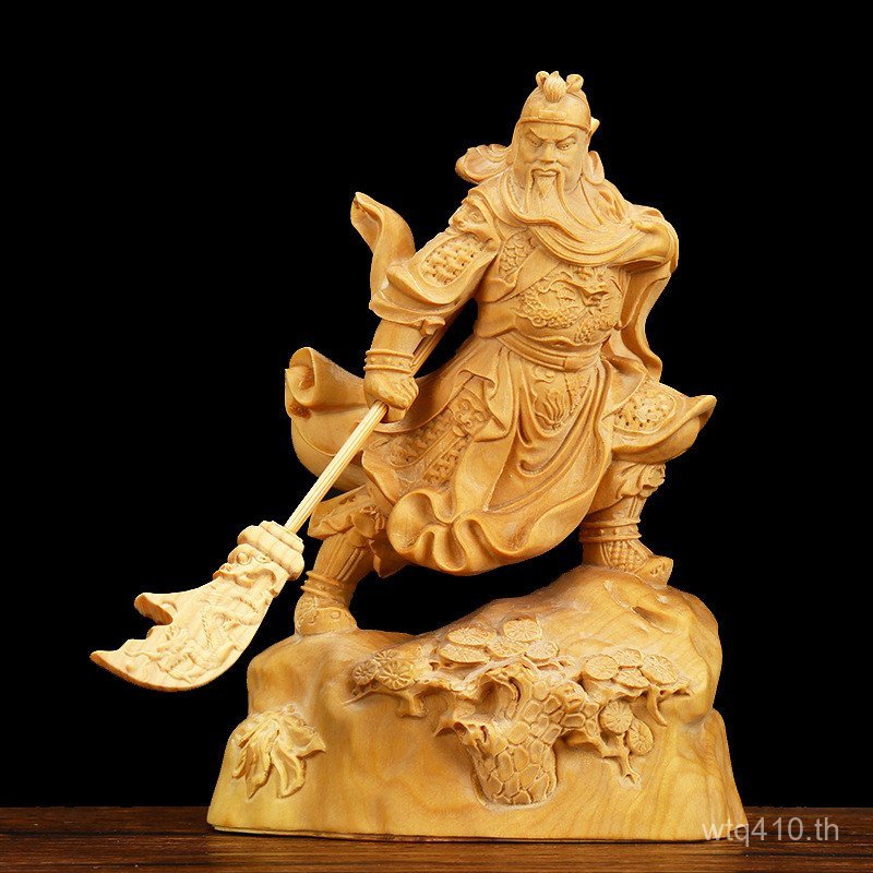 เครื่องประดับงานฝีมือ Guan Gongwu God of Wealth ของขวัญ Stalking แกะสลักไม้เนื้อแข็ง Boutique แกะสลั
