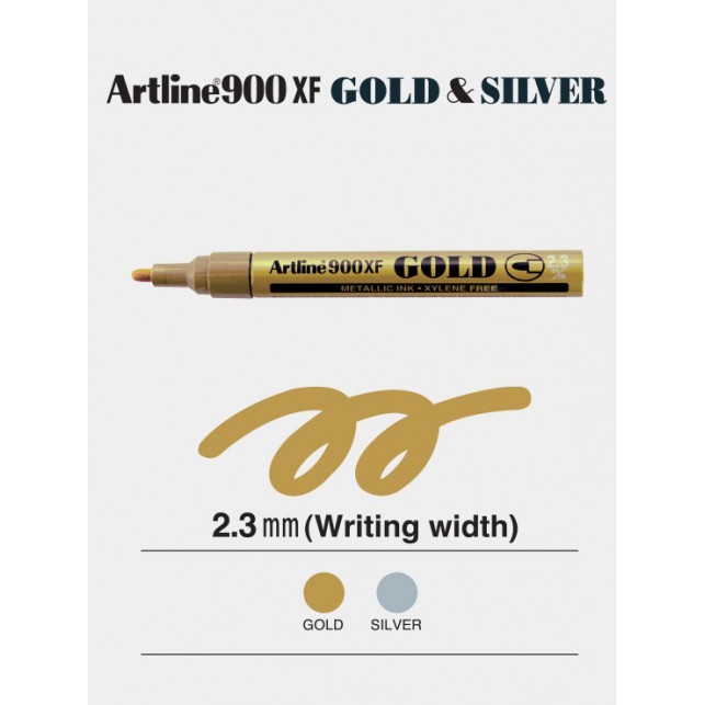 Artline Artline Artline 900XF ปากกาสีเงิน 2.3 มม.Nib Gold Silver Star ปากกาลายเซ็น