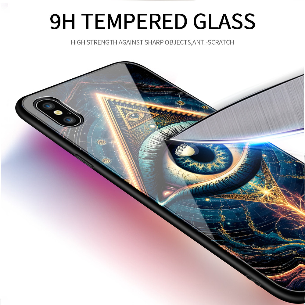 เคส For เคสแข็ง OPPO Reno 12 12F 11 11F 10 8 8T 8Z 7 7Z 6Z 6 5 4 2 4Z 2F F11 F9 F7 F5 Pro Youth 4G 5G ออปโป้ Glass BLK - รูปที่ 2