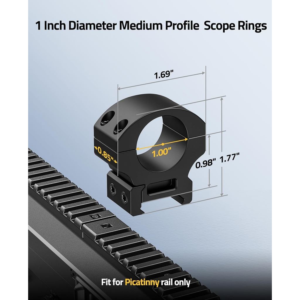 CVLIFE Precision 1 Inch Scope Rings Scope Mount - 2 Pieces