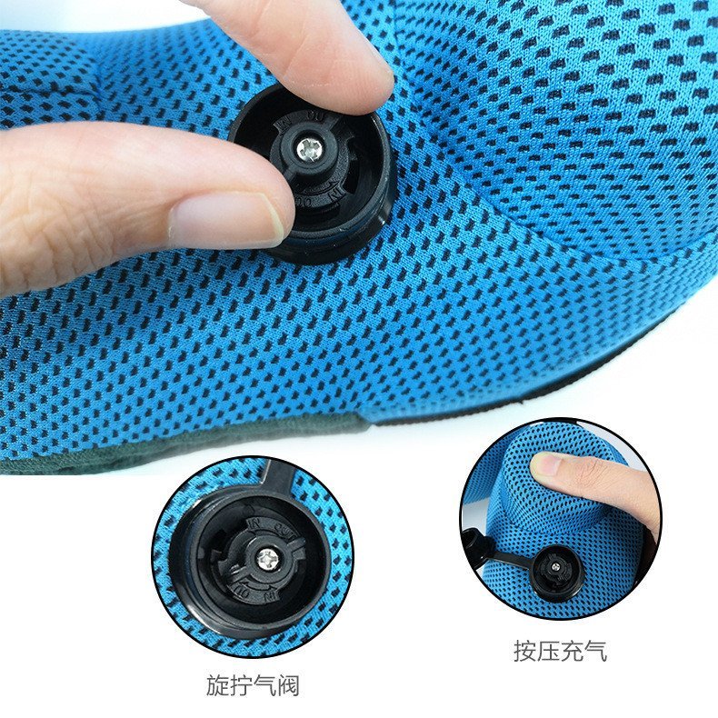 คอเดินทางแบบพกพาหมอนพองกระดูกสันหลังส่วนคอคอหมอนรูปตัวยูหมอนเย็นระบายอากาศกดเครื่องบินหมอนหมอน MYR2