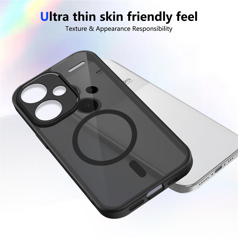 สําหรับ Redmi Note 13 Pro Plus, เคสโทรศัพท์สีดําโปร่งใสฝ้าขายดี, PC ชาร์จไร้สายฝาครอบป้องกันการตกกระแทก ราคา ถูกที่สุด ดีลบีเคเค แกลเลอรีภาพที่ 5