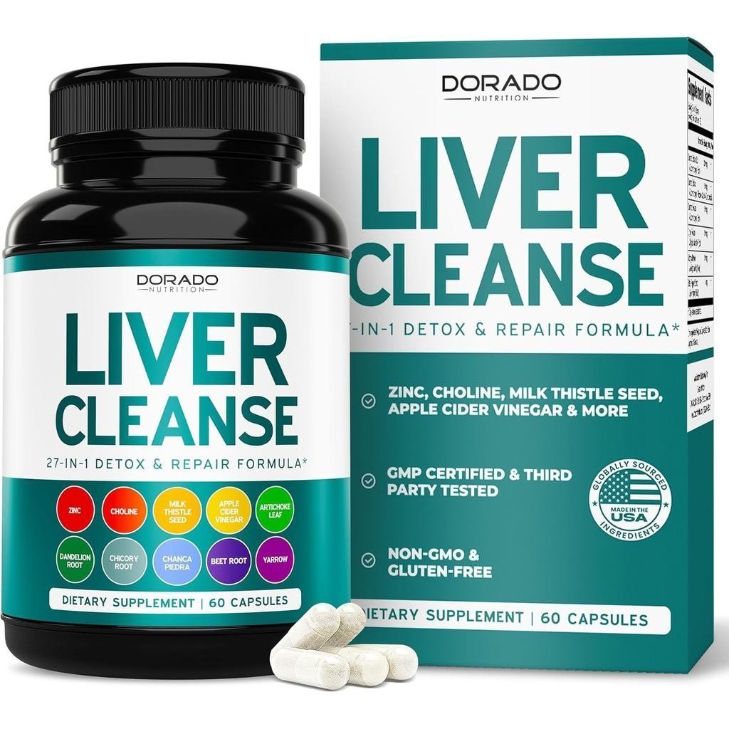 Liver Cleanse Detox & Repair 27 in 1 Formula - Milk Thistle, Dandelion Root, Artichoke Extract & Mor