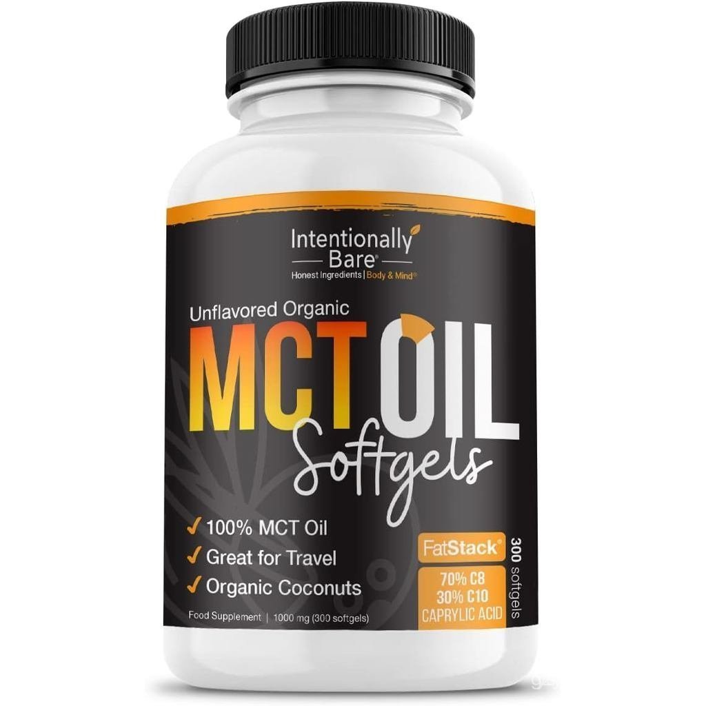 แคปซูลน้ํามัน MCT อินทรีย์เปลือยที่เชื่อถือได้ - 70% C8 MCT Oil & 30% C10 MCT แคปซูลรสจืดสําหรับคีโต