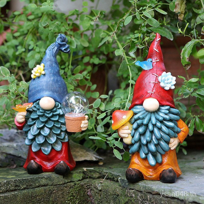 ของขวัญ Dwarf Take Garden พลังงานแสงอาทิตย์เห็ดตกแต่ง Courtyard ตกแต่ง Cross-Border Elf Succulent ภู